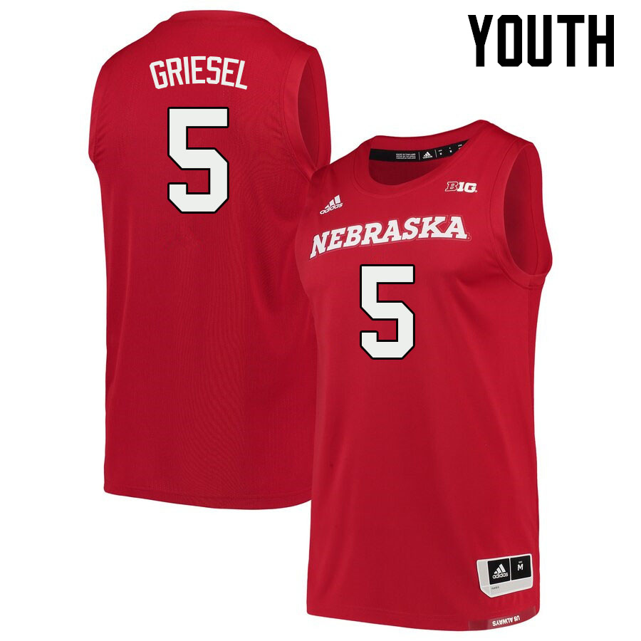 Youth #5 Sam Griesel Nebraska Cornhuskers College Basketball Jerseys Sale-Scarlet
